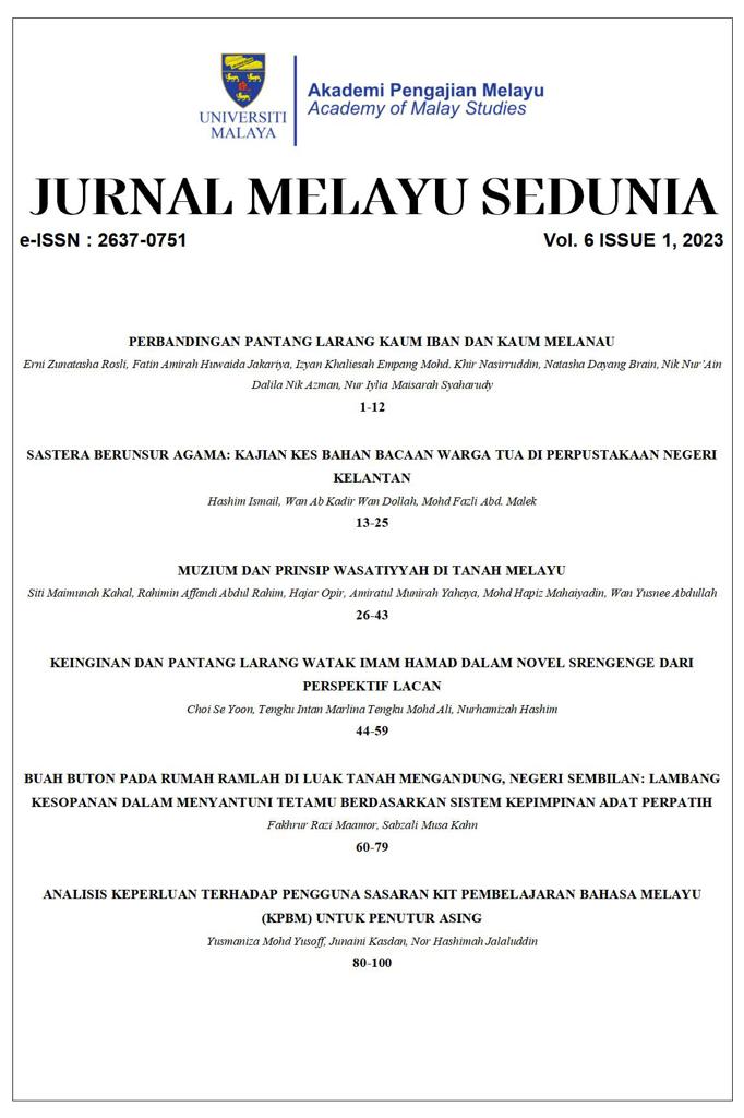 Vol 6 No 1 2023 Jurnal Melayu Sedunia Jurnal Melayu Sedunia